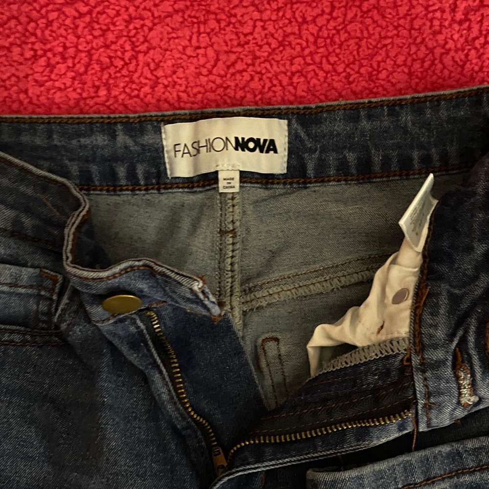 Fashion Nova Dark Blue Denim Pants